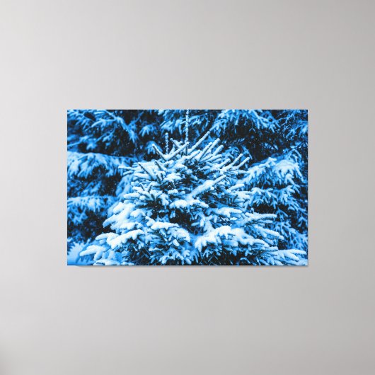 Wintersneeuwkerstboom Canvas Afdruk (Voorkant)