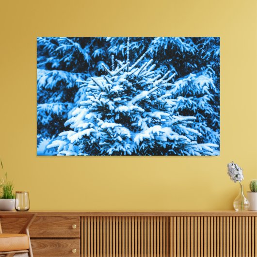 Wintersneeuwkerstboom Canvas Afdruk (Insitu (Woonkamer))