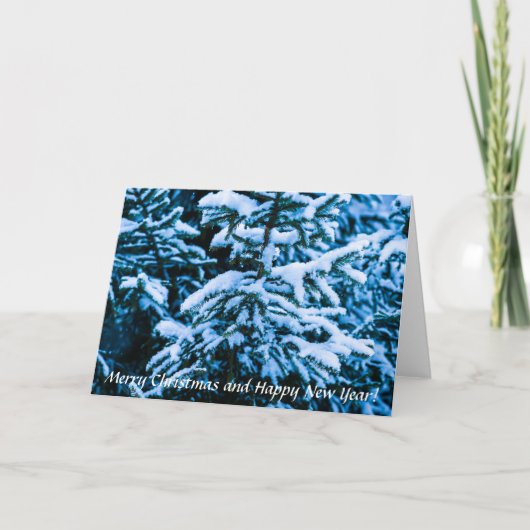 Wintersneeuwkerstboom Feestdagen Kaart (Voorkant)