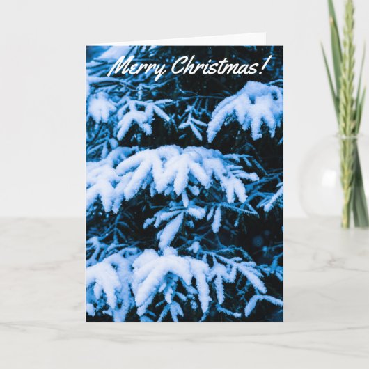 Wintersneeuwkerstboom Feestdagen Kaart (Voorkant)