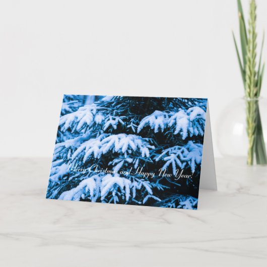 Wintersneeuwkerstboom Feestdagen Kaart (Voorkant)