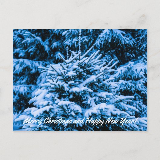 Wintersneeuwkerstboom Feestdagenkaart (Voorkant)