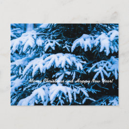 Wintersneeuwkerstboom Feestdagenkaart