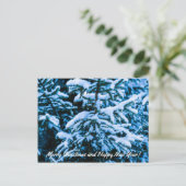 Wintersneeuwkerstboom Feestdagenkaart (Staand voorkant)