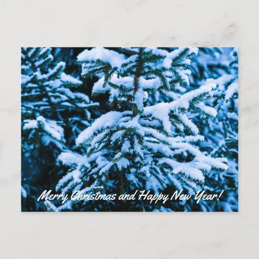 Wintersneeuwkerstboom Feestdagenkaart (Voorkant)