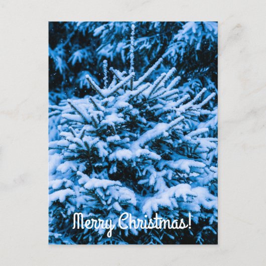 Wintersneeuwkerstboom Feestdagenkaart (Voorkant)