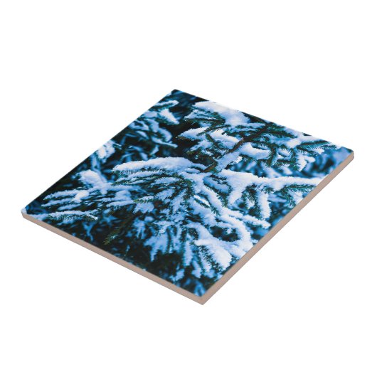 Wintersneeuwkerstboom Tegeltje (Zijkant)