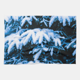 Wintersneeuwkerstboom Theedoek