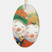 wintersneeuwkerstversiering keramisch ornament (Links)