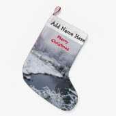 Wintersneeuwkreek Vrolijk kerstfeest Kleine Kerstsok (Voorkant (Hangend))