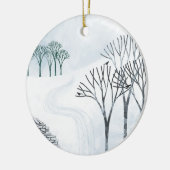 Wintersneeuwlandschap Keramisch Ornament (Links)