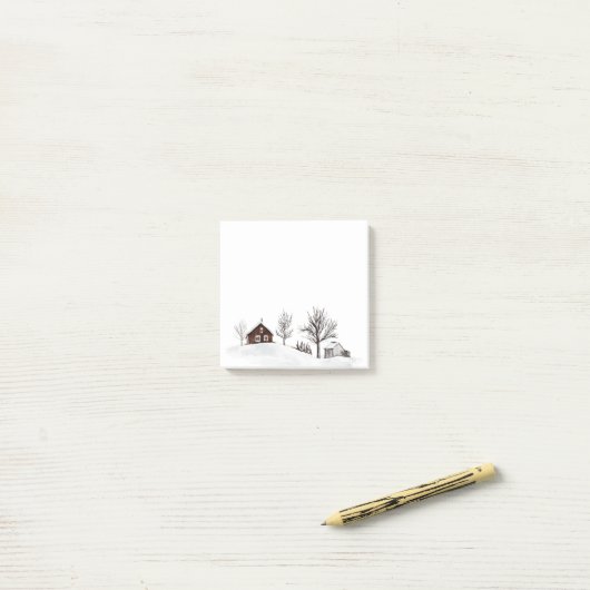 Wintersneeuwlandschap Post-it® Notes (Op bureau)