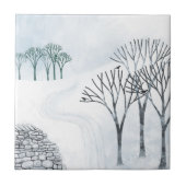 Wintersneeuwlandschap Tegeltje (Voorkant)