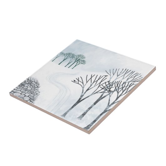 Wintersneeuwlandschap Tegeltje (Zijkant)