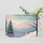  wintersneeuwlandschap Vrolijk kerstfeest Feestdagenkaart (Staand voorkant)