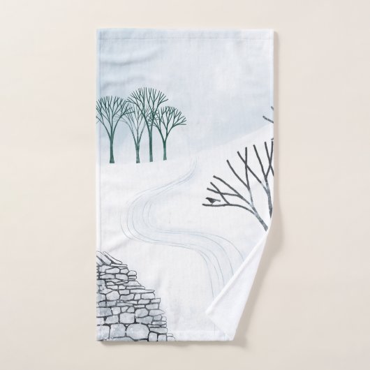 Wintersneeuwlandschapskunst Bad Handdoek (Handdoek)