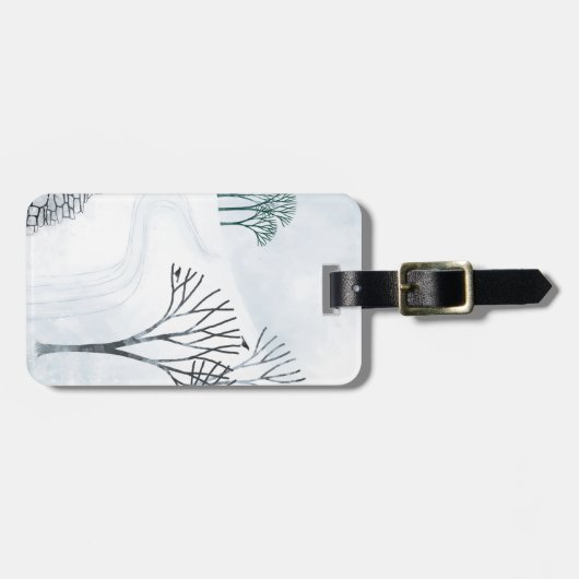 Wintersneeuwlandschapskunst Bagagelabel (Voorkant horizontaal)