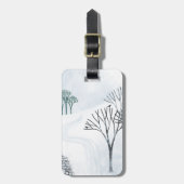 Wintersneeuwlandschapskunst Bagagelabel (Voorkant verticaal)