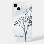 Wintersneeuwlandschapskunst gepersonaliseerd Case-Mate iPhone case (Achterkant)