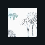 Wintersneeuwlandschapsschildering Canvas Afdruk<br><div class="desc">Een sneeuwwinterlandschap met bomen en een droge muur. Brr! Originele kunst van Nic Squirrell.</div>