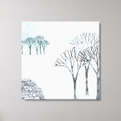 Wintersneeuwlandschapsschildering Canvas Afdruk (Voorkant)