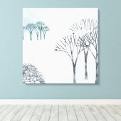 Wintersneeuwlandschapsschildering Canvas Afdruk (Insitu (Houten vloer))