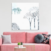 Wintersneeuwlandschapsschildering Canvas Afdruk (Insitu (Woonkamer))