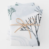 Wintersneeuwlandschapsschildering Inpakpapier Vel (In situ)