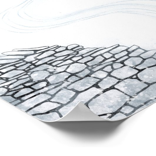 Wintersneeuwlandschapsschildering Poster (Hoek)