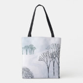 Wintersneeuwlandschapsschildering Tote Bag (Achterkant)