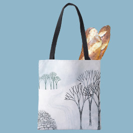 Wintersneeuwlandschapsschildering Tote Bag