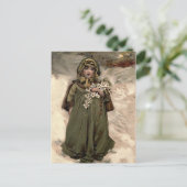  wintersneeuwmeisje briefkaart (Staand voorkant)