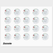 Wintersneeuwpastelkleuren waterverf sneeuwsneeuw ronde sticker (Vel)