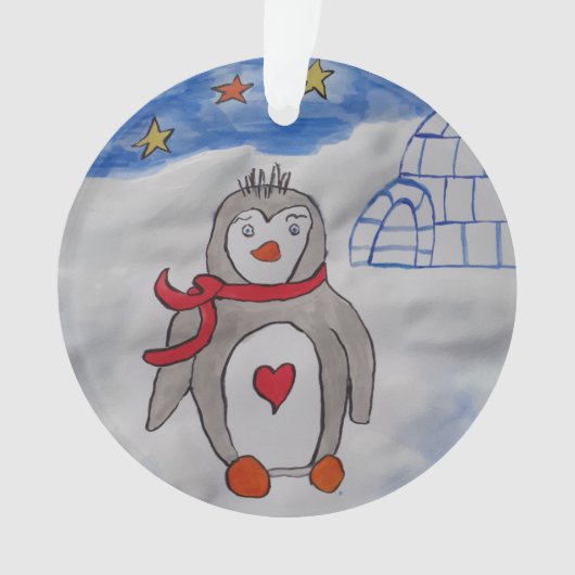 Wintersneeuwpinguïn Acrylornament Ornament (voorkant)