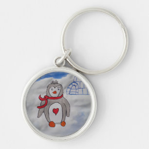 Wintersneeuwpinguïn Sleutelhanger