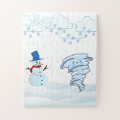 wintersneeuwpop en windpuzzel legpuzzel (Verticaal)