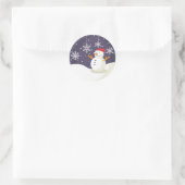 wintersneeuwpop T-Shirt Ronde Sticker (Tas)