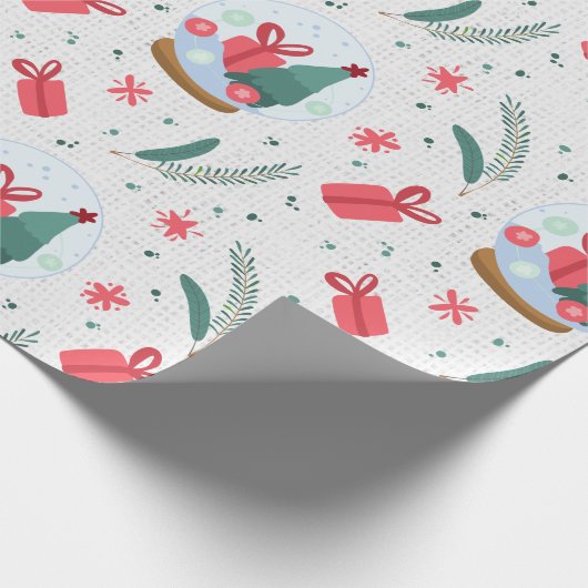 Wintersneeuwrooster voor het Wereldbol Cadeaupapier (Hoek)