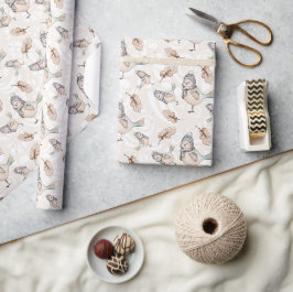 wintersneeuwruggengraat Waterverf met handbeschild Cadeaupapier