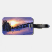 Wintersneeuwscène in Italië Bagagelabel (Achterkant horizontaal)