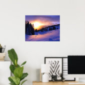 Wintersneeuwscène in Italië Poster (Thuiskantoor)