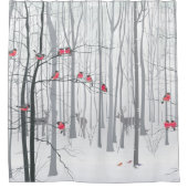 Wintersneeuwscène met bier douchegordijn (Voorkant)