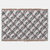 wintersneeuwscène met schattige zwarte en geelbrui deken (Voorkant)