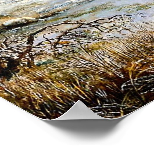 Wintersneeuwscène Poster (Hoek)