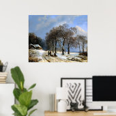 Wintersneeuwscène Poster (Thuiskantoor)