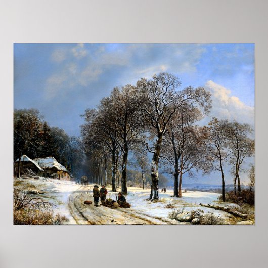 Wintersneeuwscène Poster (Voorkant)