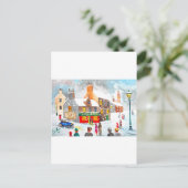 Wintersneeuwscène waterverf schilderij G Bruce Briefkaart (Staand voorkant)