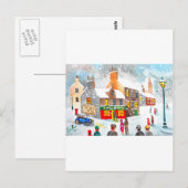 Wintersneeuwscène waterverf schilderij G Bruce Briefkaart (Voorkant / Achterkant)