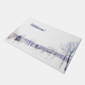 Wintersneeuwscène - Welkom - Doormat Deurmat (Schuin)