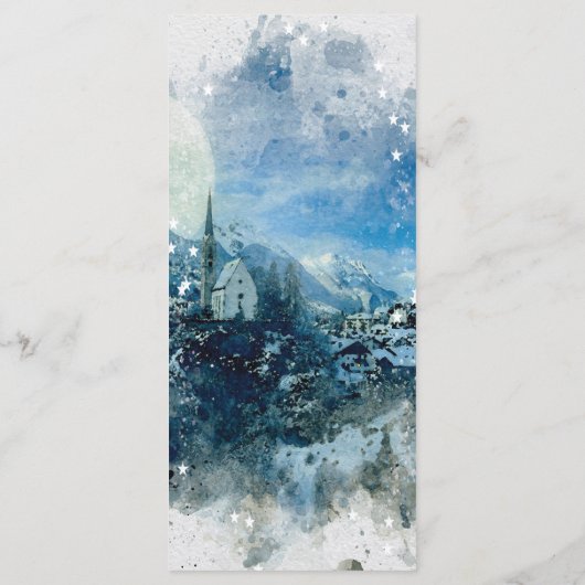 wintersneeuwscènekerstmenkaarten menu (Achterkant)